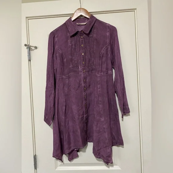 Soft Surroundings purple boho slip longline tunic shift dress‎ size small - Picture 2 of 7
